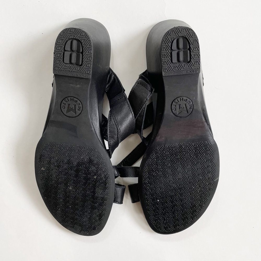 Mephisto Air Relax Black Wedge Sandals Size 38 - Picture 7 of 8